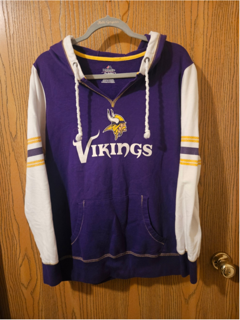 Women's Majestic Minnesota Vikings Hoodie Sweatshirt XL Purple White